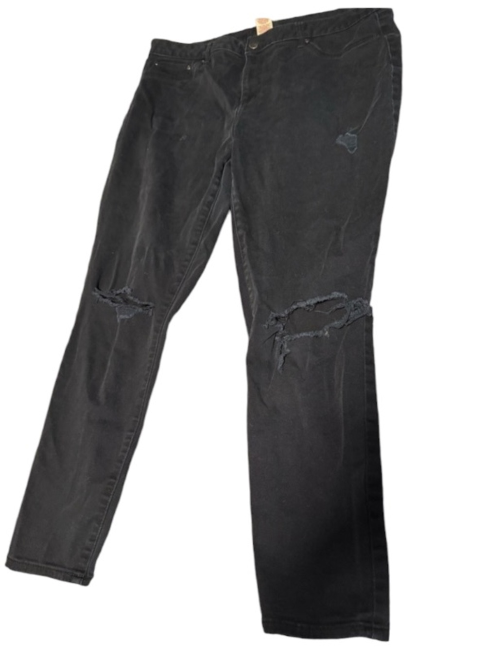 Black Distressed Jeans faded glory size 16 - Picture 1 of 12